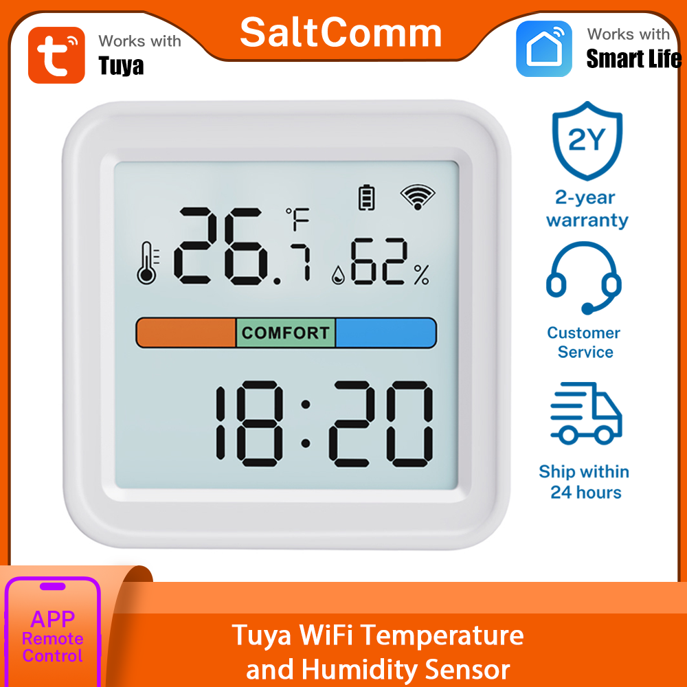 Smart Home Google Assistant - Tuya Nieuwe WiFi-temperatuur- en vochtigheidssensor Smart
