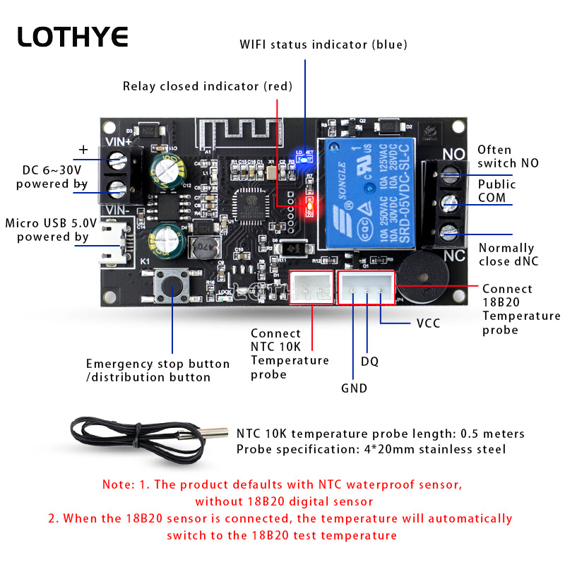 Wifi Thermostat - Remote WIFI Thermostaat Hoge Precisie Temperatuurregelaar