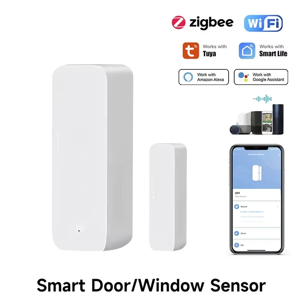 Smart Home Zigbee Gateway - Tuya Zigbee/WiFi magnetische deur-raamsensor Open gesloten