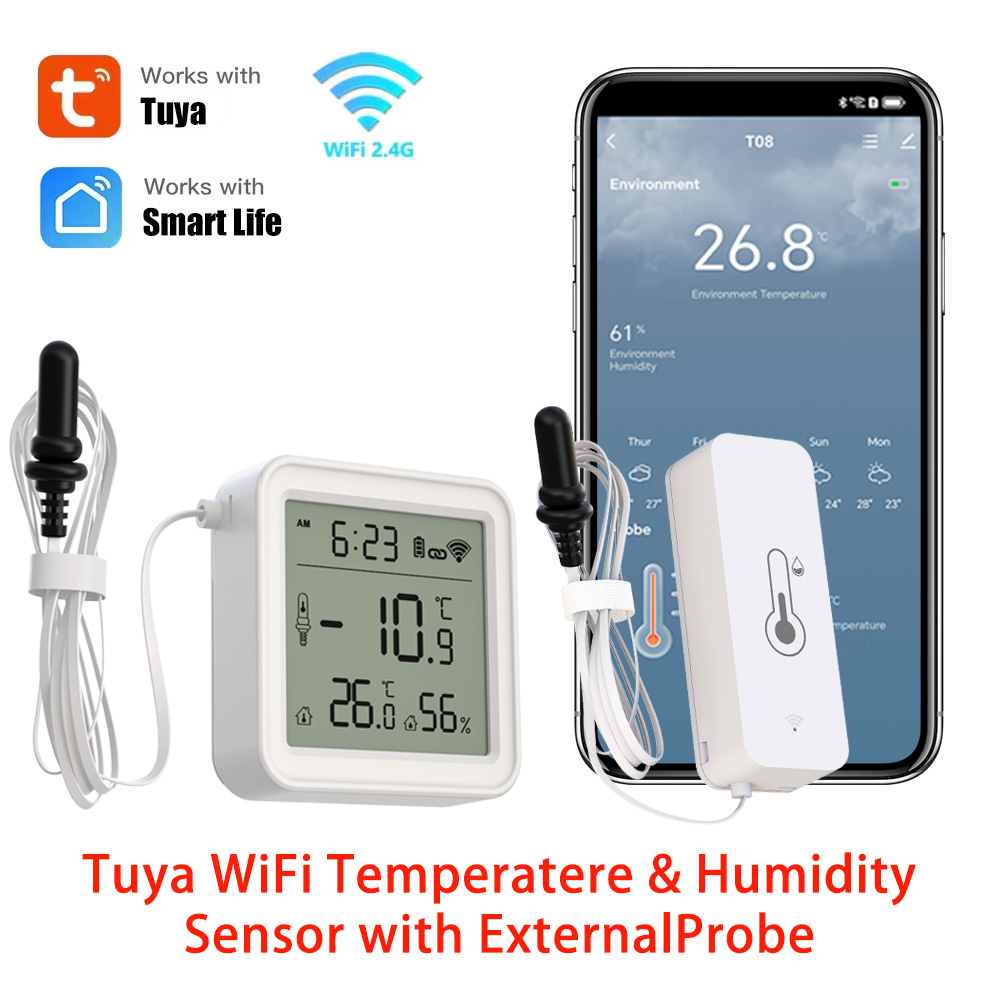Wifi Thermostat - Tuya WiFi temperatuur- en vochtigheidssensor met
