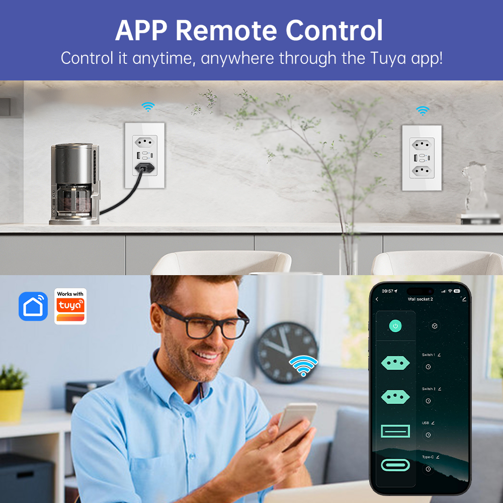 MANHOT Wifi Smart Brazil Socke - Smart Home Google Assistant recensie en prijs